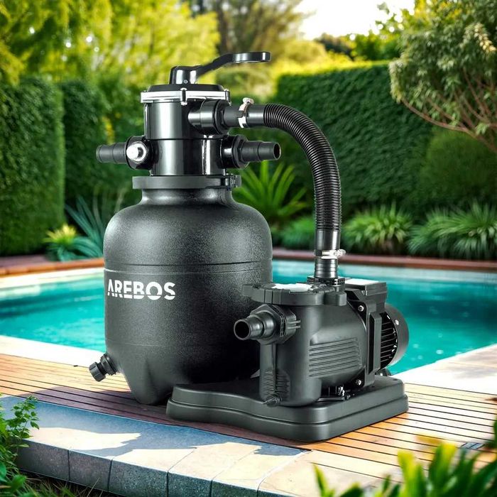 System filtrów piaskowych AREBOS 350W 9500L/h 7-drożny zawór.