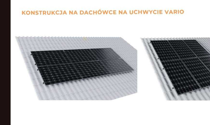 Konstrukcje dachowe PV typy blachodachówka trapez Vario balast