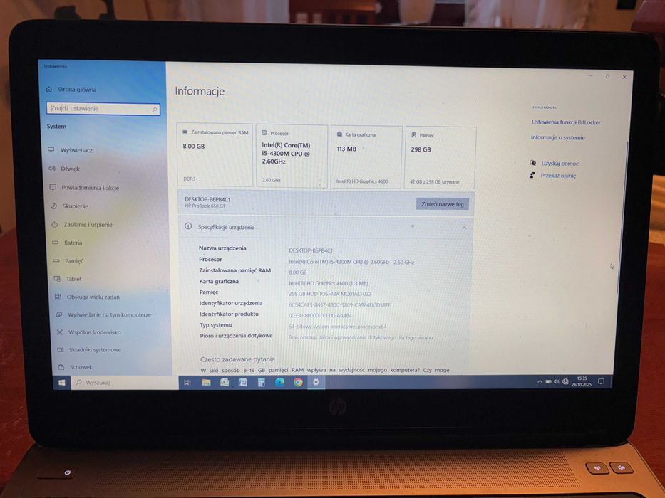 Sprzedam HP Probook 650G1 i5 ze stacją dokującą