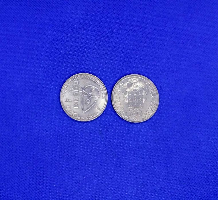 Lote de 2 moedas comemorativas 250 Escudos cobre/níquel