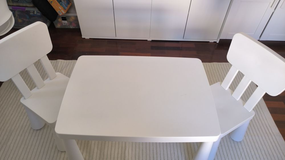 IKEA MAMMUT Table and 2 Chairs – Good Condition64553047463042121