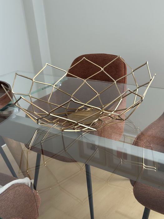 Centro de mesa dourado envelhecido