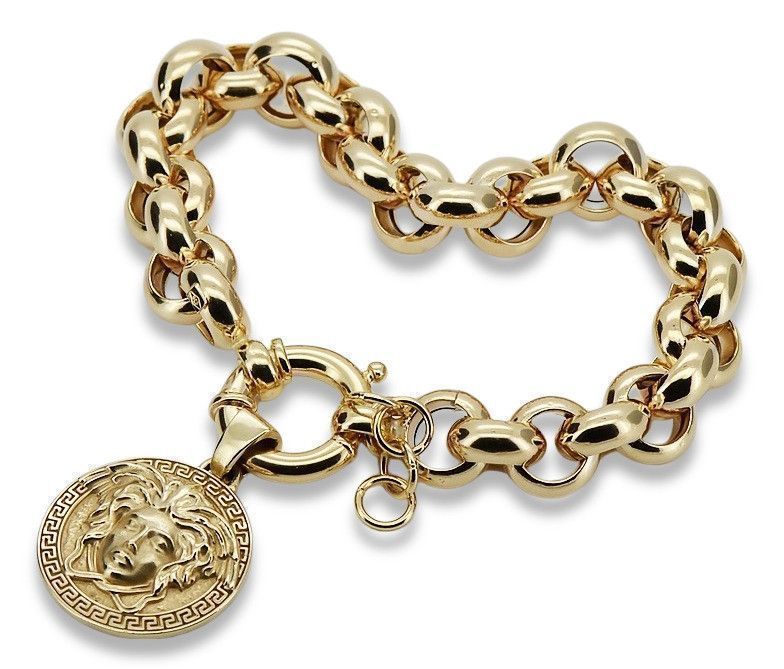 Złota bransoletka 14k 585 + zawieszka Meduza cb025y16g&cpn049y Wrocław
