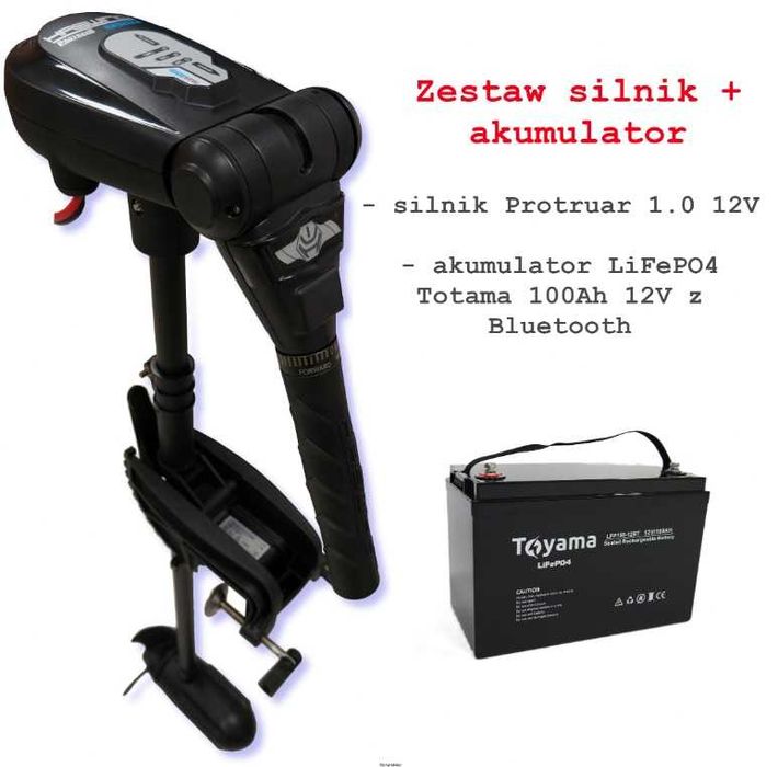 Zestaw silnik Protruar 1.0 + akumulator Toyama LiFePO4 100Ah 12V z BT