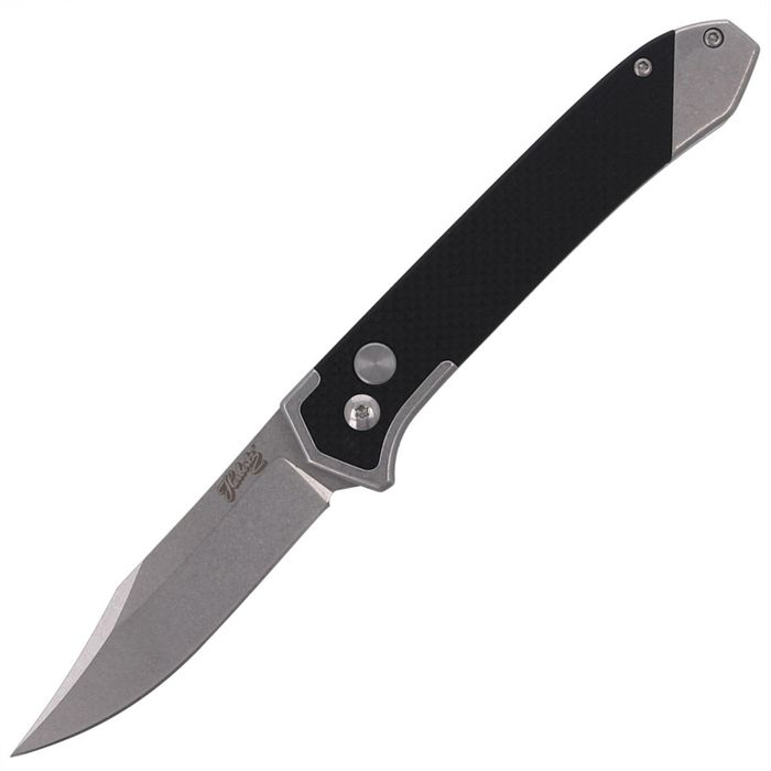 Nóż automatyczny Herbertz Selektion Black G10/Steel, Stonewashed 440A