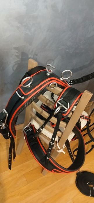 Uprząż szory biothane owo parciana cob /full czarno czerwona