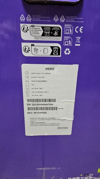 Komputer gamingowy Gwarancja AMD Ryzen 7-7800X3D/32GB/1TB/RTX5070