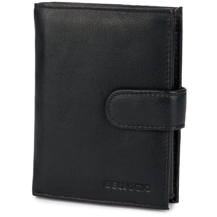 Portfel męski skórzany RIKI 123A czarny ze skóry naturalnej pudełko