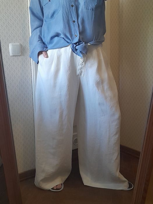 Льон. Штани великі палацо. р.4xl