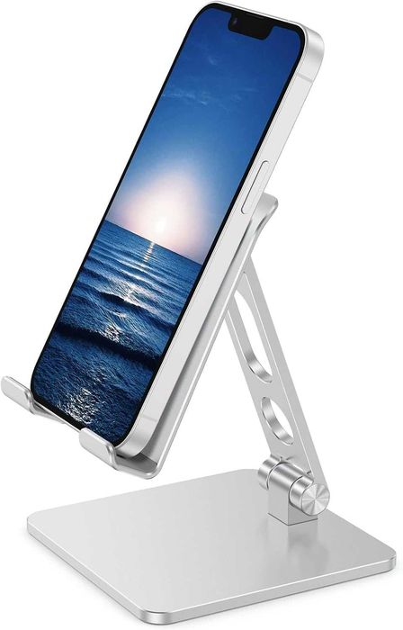 Suporte em metal rebatível para tablets e telemóveis,