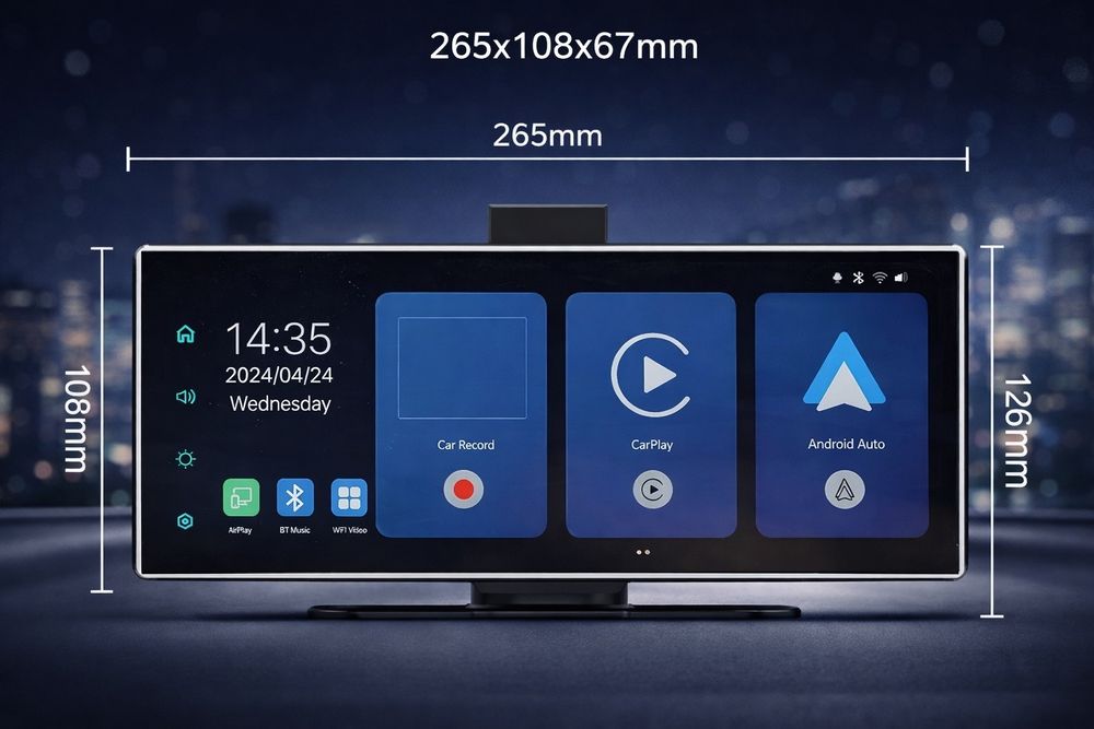 Monitor Samochodowy 11.26" z CarPlay, Android Auto + Kamera.