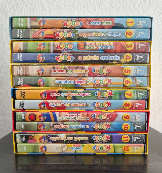 DVD's do Noddy 13 unidades + caixas arquivadoras