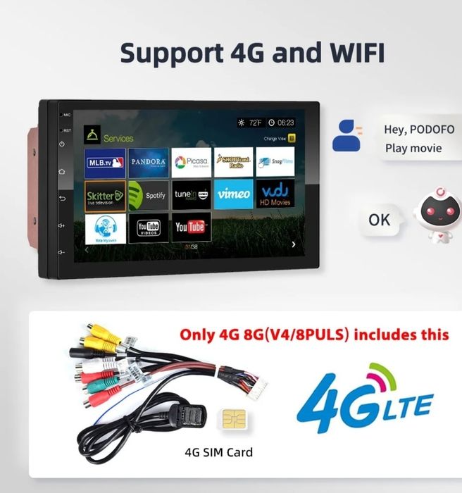 Auto Rádio Android 2din V4Plus