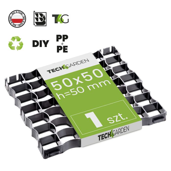 Kratka Trawnikowa Chodnikowa Parkingowa 50x50x5 czarna BARDZO MOCNA