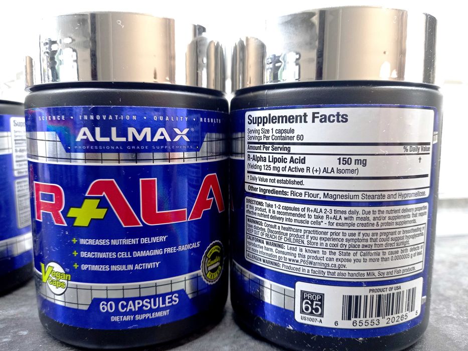 Allmax, R+ALA (60 капс.), альфа-липоевая кислота R+ALA