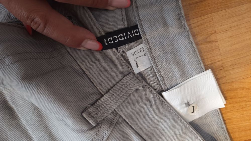 Jasny szary divided h&m rozm spodnie cargo