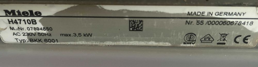 Духовка Miele H4710B духовой шкаф Made in Germany нержавійка