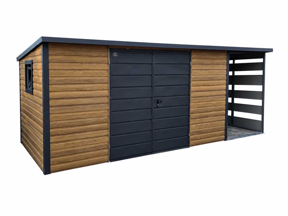 Domek Narzędziowy Ogrodowy 7x3m Winchester + Ciemny Grafit PREMIUM