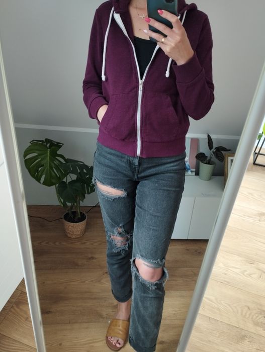 Rozmiar S, bluza na zamek H&M, bluza z kapturem