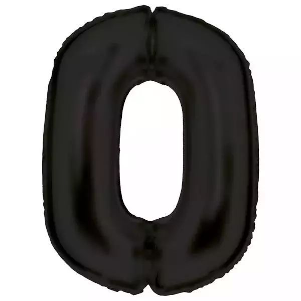 Balon foliowy cyfra 0 satynowa czarna 86cm. Amscan
