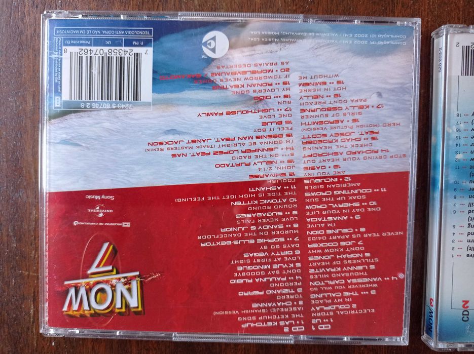 Lote de CDs NOW 3 e NOW 7