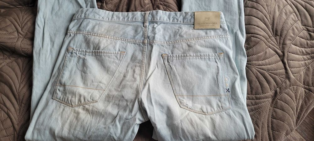 Scotch & Soda 36/32 Phaidon jeans spodnie bawełna jasne niebieskie