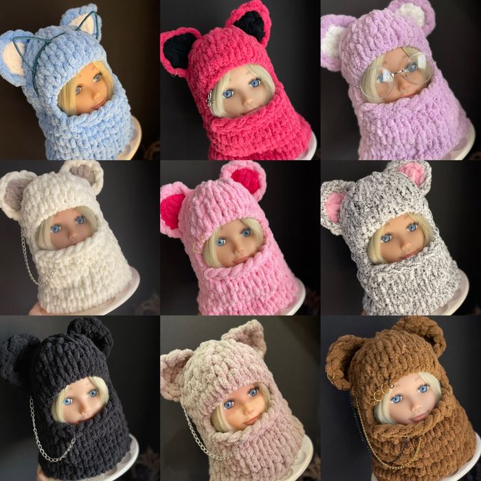 Балаклава детская/взрослая с ушами зайца,мишки,кота,шлем,тренд TikTok