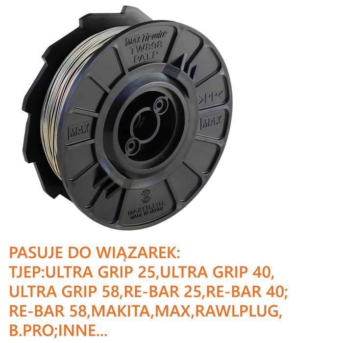 Drut wiązałkowy 0,8 mm do wiązarek MAX TJEP MAKITA RAWLPLUG 10 ROLEK