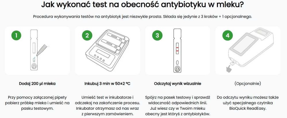 MilkSafe FAST 3BTC – profesjonalny test na antybiotyki w mleku 30 SZT
