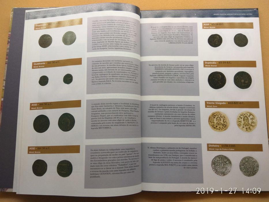 Grande coleção de moedas e notas da nossa História - Completa