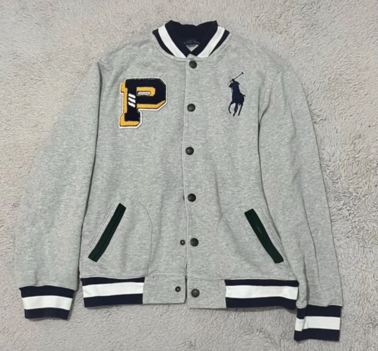 Polo Ralph Lauren r. S szara bluza bejsbolowka zapinana na napy