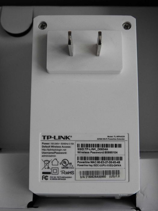 Powerline адаптер TP-LINK N300 WI-FI 2 шт 500 Мбит/с из США в коробке