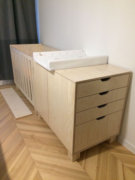 Łóżeczko 120x60  + komoda z przewijakiem
