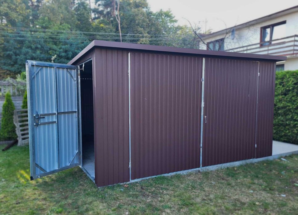 Garaż Blaszany ciemny brąz 4x5m z Darmowym Transportem i Montażem