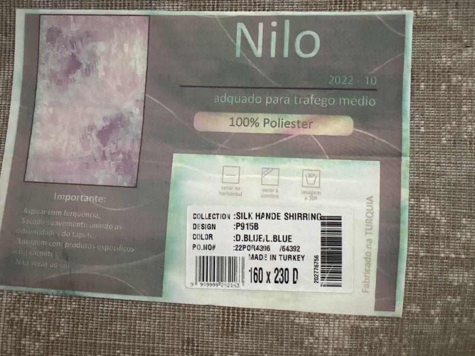 Carptete de sala azul e cinza