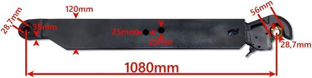 MOCNE Cięgło Boczne PRAWE BELKA RAMIĘ 1080mm C385 28mm KAT2 [7508]