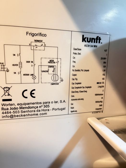 Frigorifico kunfut 175Litros