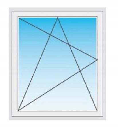 Okno PCV 565 x 1435 70mm 6-komorowe 2-szybowe jedno-kwaterowe 60x150