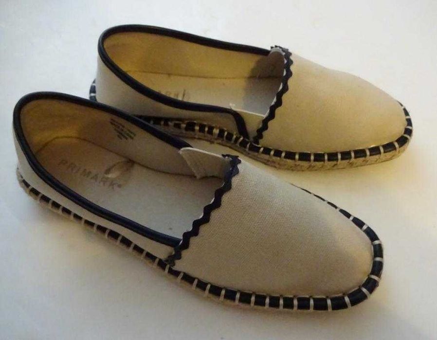 Espadryle Materiałowe Jasne Beżowe Dodatek Brązowego