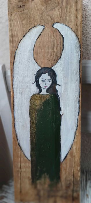 Anioł na starej  desce