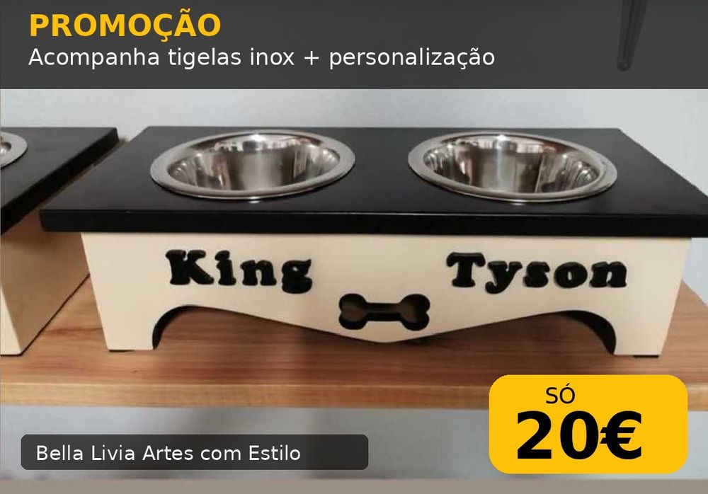 Comedouros em madeira para cães e gatos