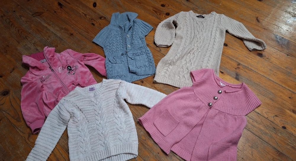 Zestaw ubrania dla dziewczynki 110/116 spodnie bluzka bluza