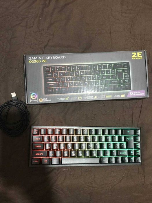 Клавіатура бездротова 2E Gaming KG360 RGB 68key (2E-KG360UBK)