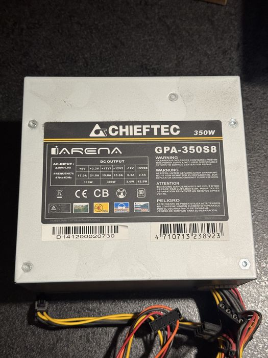 Zasilacz Chieftec i-Arena 350W (GPA-350S8) + Kabel + Śrubki