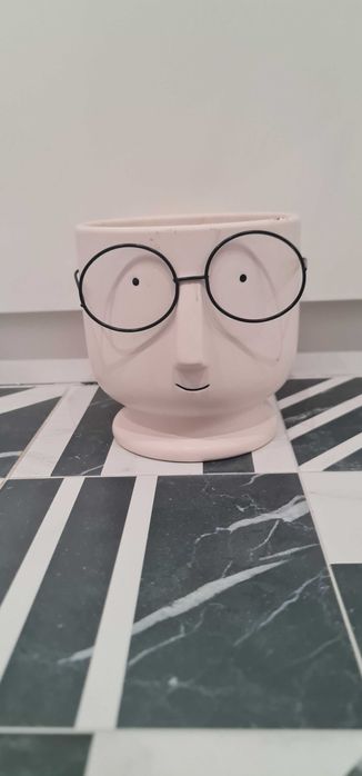 20% CENY * OSŁONKA twarz głowa okulary 13 x 14 cm ceramiczna doniczka