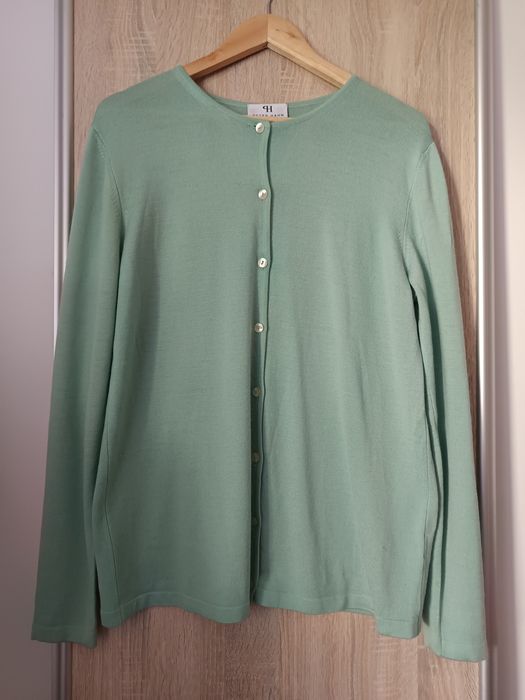 Wełniany miętowy sweter damski Peter Hahn, L/XL