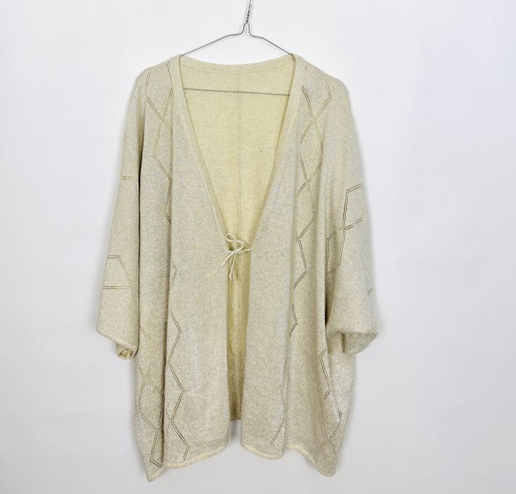 Beżowy kardigan z paskami 4XL 48