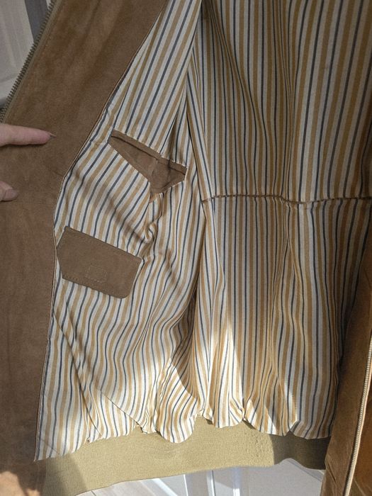 Kurtka ze skóry naturalnej zamsz XL męska bomber pilotka brązowa