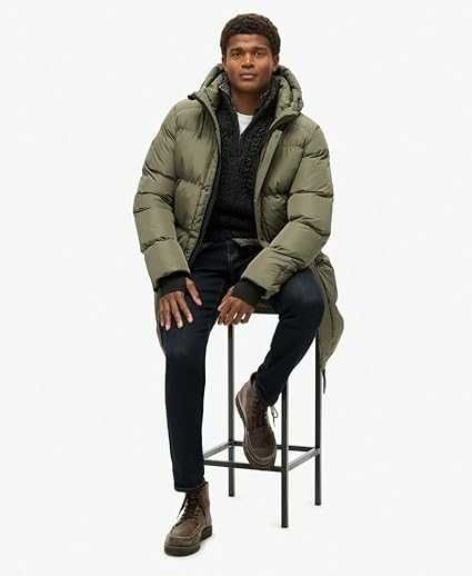 Зимова чоловіча куртка Superdry Sports Puffer Mid Jacket  Olive