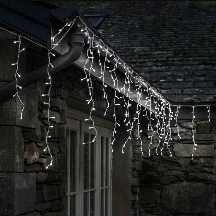 sople 500 led kurtyna lampki zewnętrzne ip44 flash białe zimne 21m